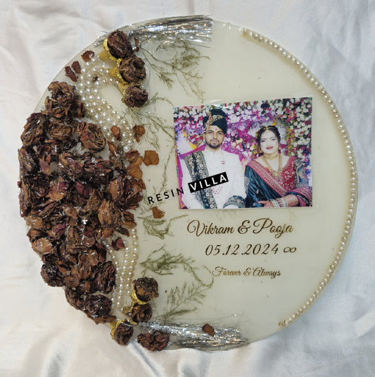 Varmala Preservation, 12 inch, round, Varmala flower Preservation