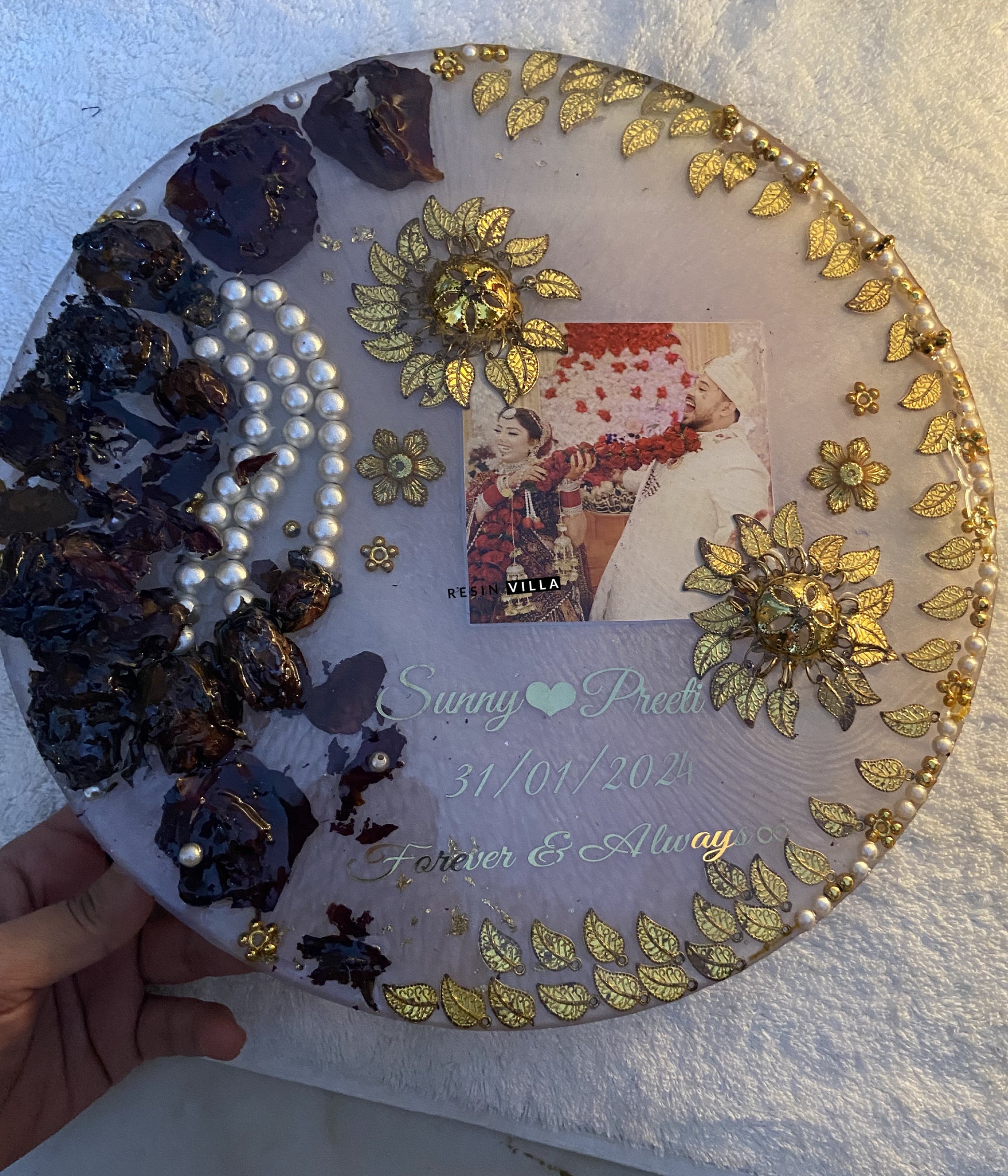 Preserving your varmalas in resin is more than just a trend; it's a heartfelt way to keep the memories of your wedding alive.