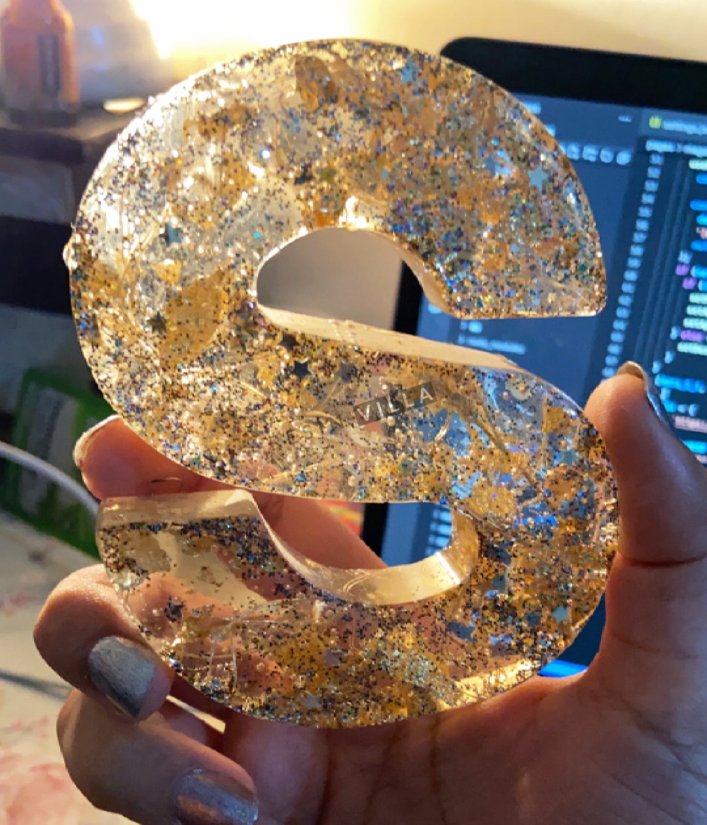 Resin Art, Monogram Alphabet Letter with light