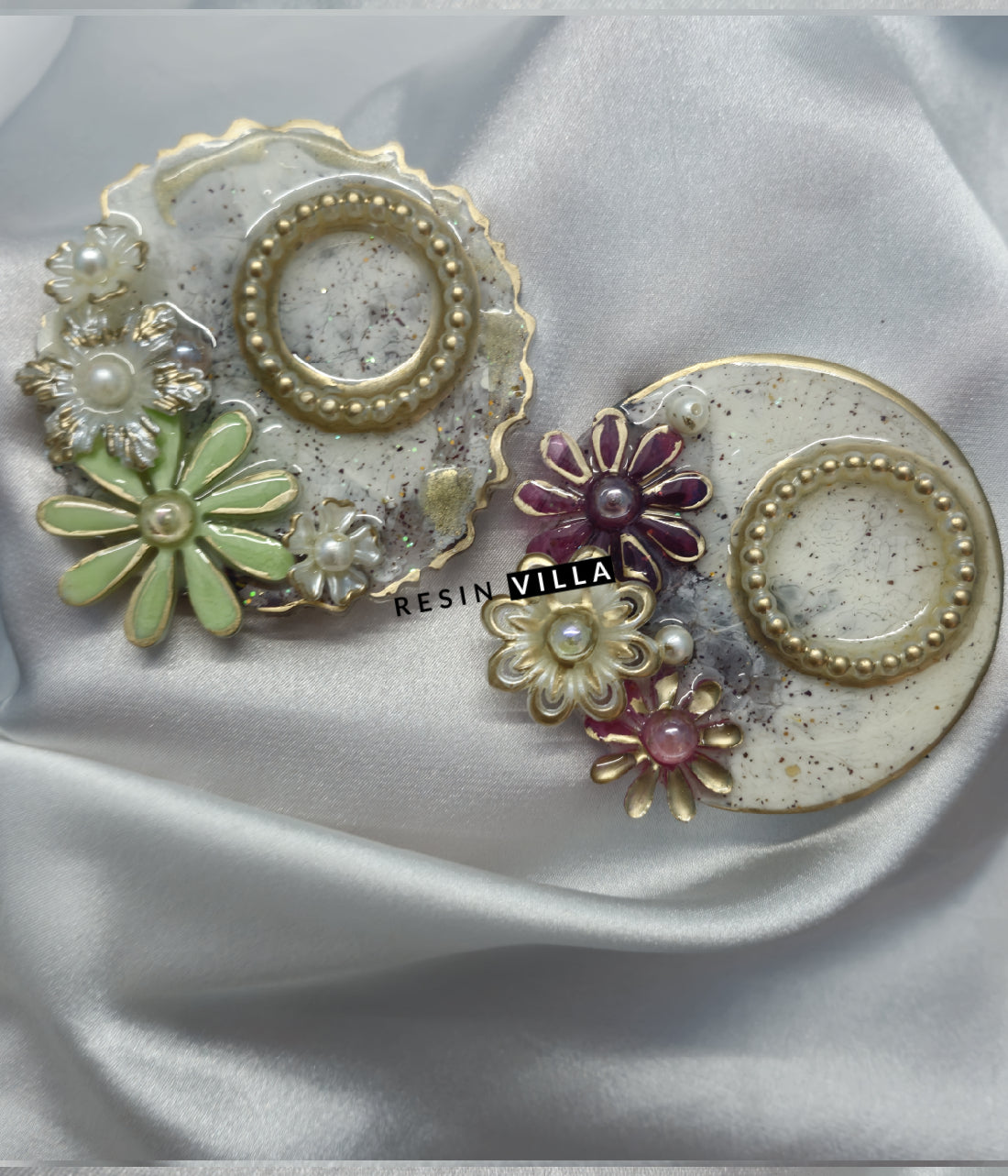 Set of Round Sagun Resin Coin Platter