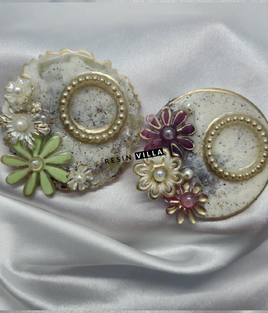 Set of Round Sagun Resin Coin Platter