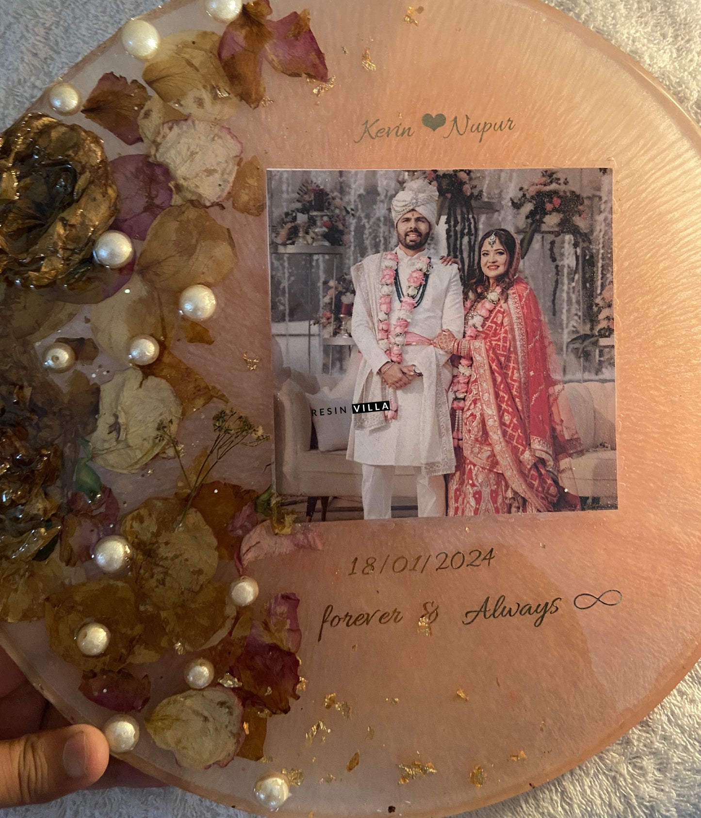 Preserving your varmalas in resin is more than just a trend; it's a heartfelt way to keep the memories of your wedding alive.