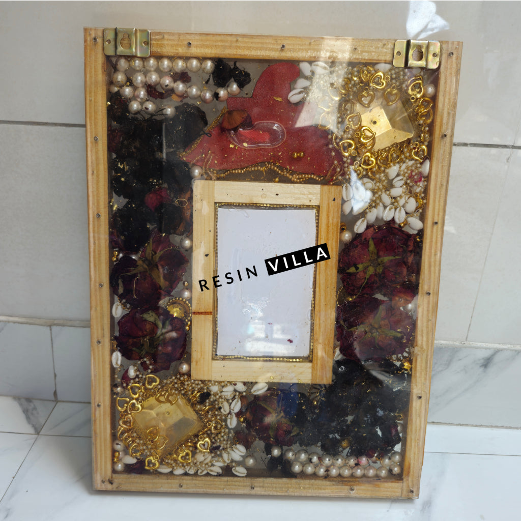 فن الراتينج، الحفاظ على الفارمالا، إطار صورة خشبي مقاس 12 بوصة، مجوهرات الزفاف، الحفاظ على الفارمالا للزوجين