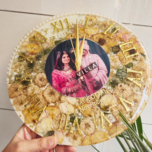 resin art varmala preservation wall clock 12 inch round Gurgaon