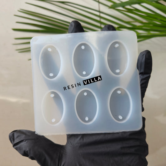 6-Cavity Oval Silicone Rakhi Mold – Reusable Resin Mold for DIY Rakhi Making