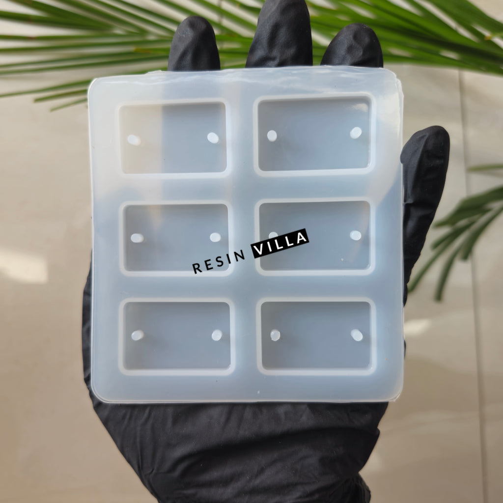 6-Cavity Rectangle Silicone Rakhi Mold – Reusable Resin Mold for DIY Rakhi Making