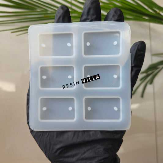 6-Cavity Rectangle Silicone Rakhi Mold – Reusable Resin Mold for DIY Rakhi Making
