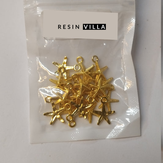 Resin Art Material, Metal Charms & Keychain Accessories - Star Fish