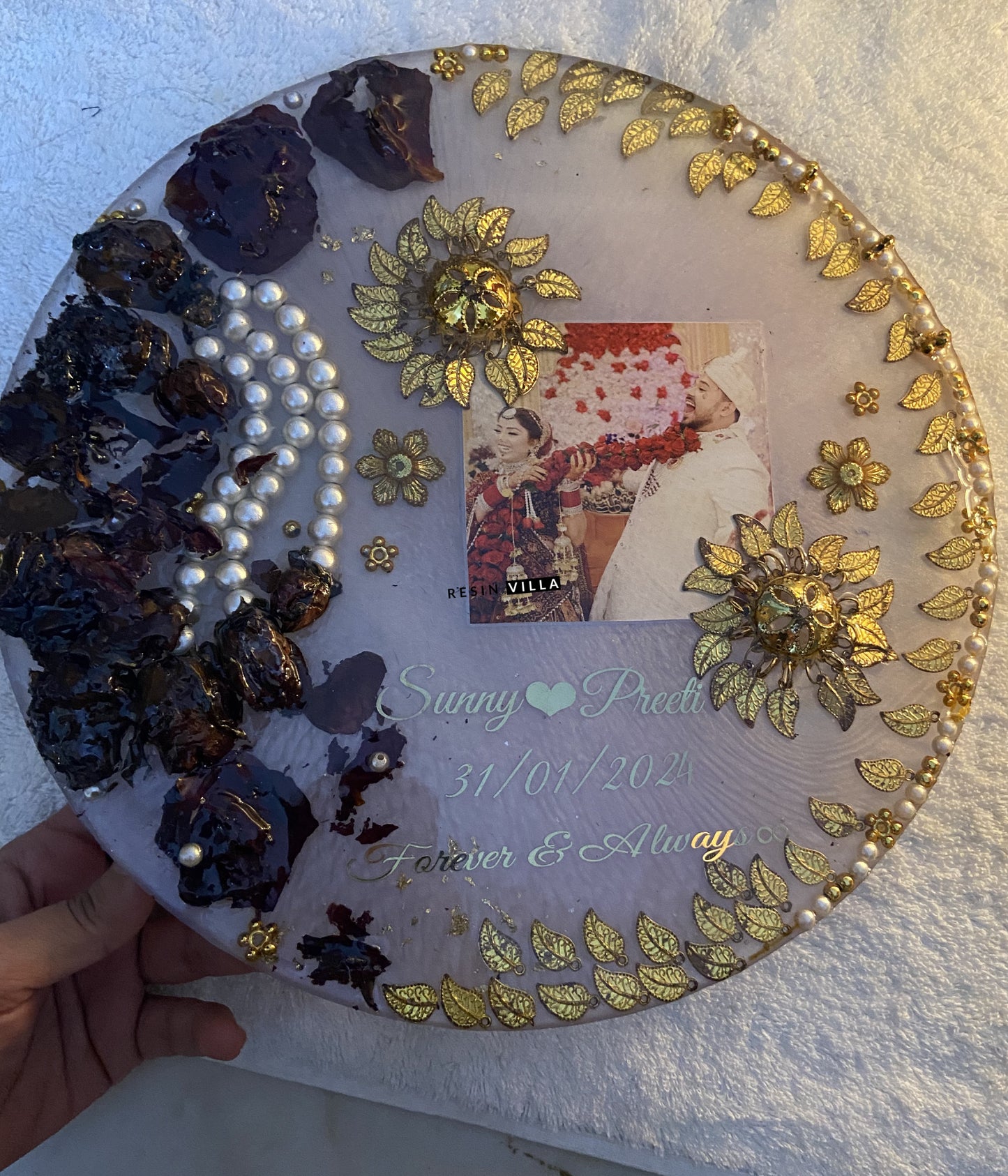 Preserving your varmalas in resin is more than just a trend; it's a heartfelt way to keep the memories of your wedding alive.