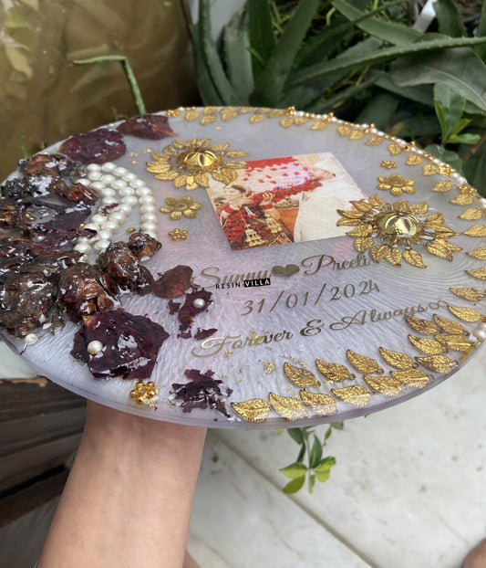 Preserving your varmalas in resin is more than just a trend; it's a heartfelt way to keep the memories of your wedding alive.