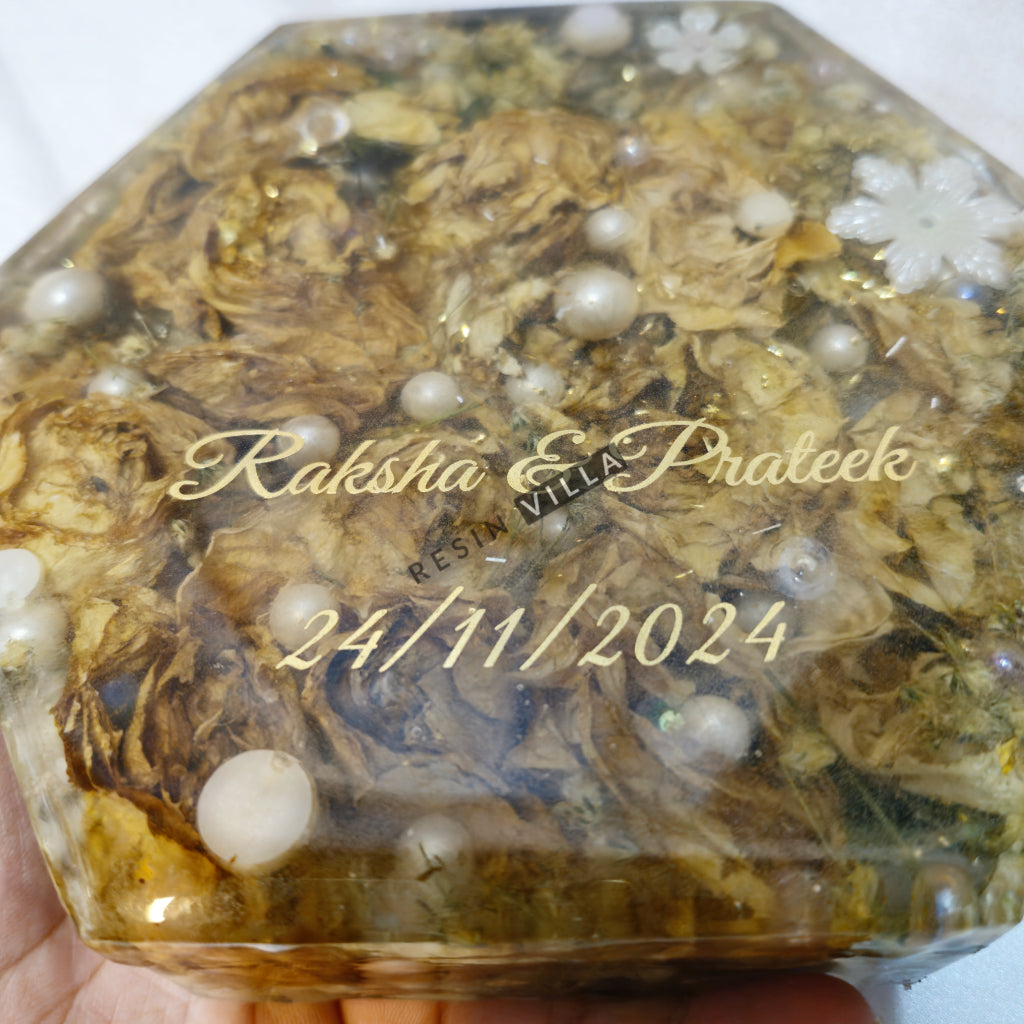 فن الراتينج، حفظ باقة الزهور، الصب العميق، الشكل السداسي،