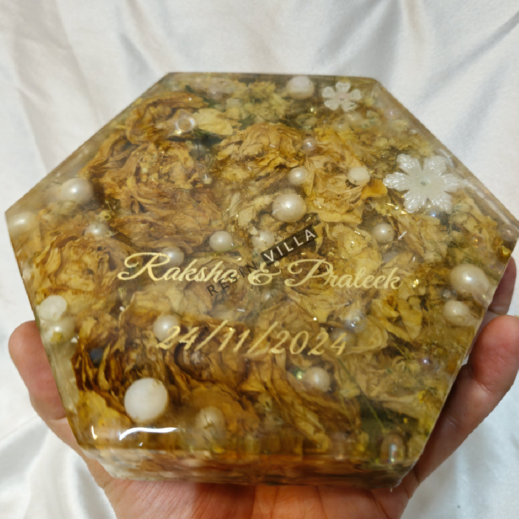 فن الراتينج، حفظ باقة الزهور، الصب العميق، الشكل السداسي،