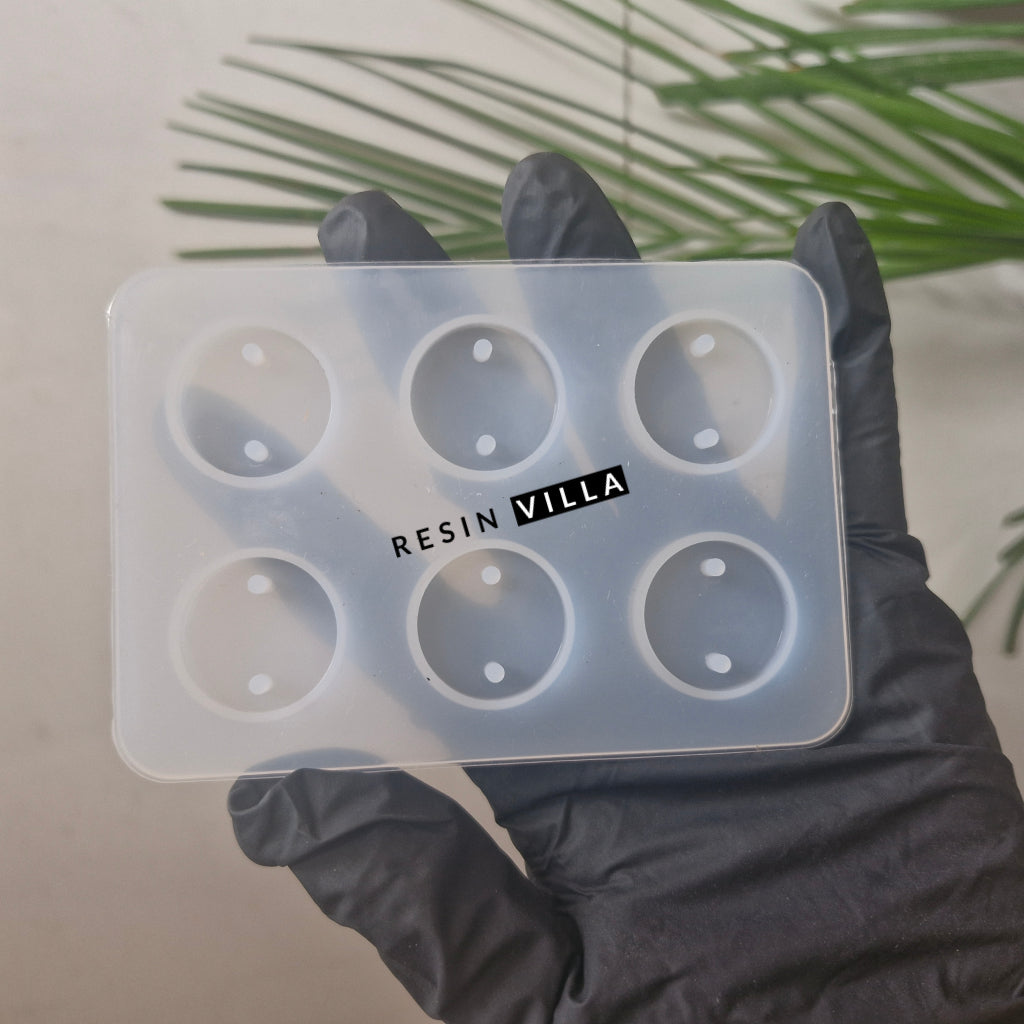 6-Cavity round Silicone Rakhi Mold – Reusable Resin Mold for DIY Rakhi Making