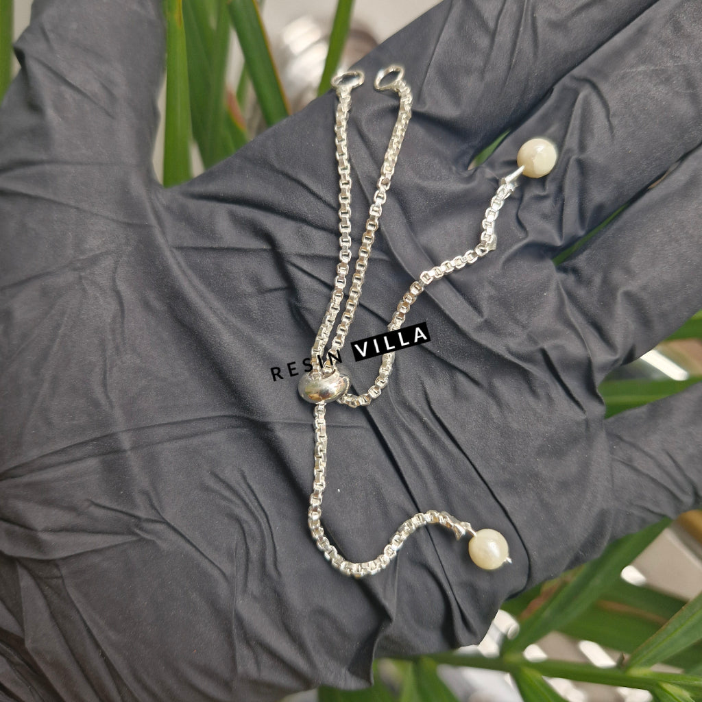 Silver Rakhi or Bracelet – Metallic Thread Chain for DIY Rakhi Making