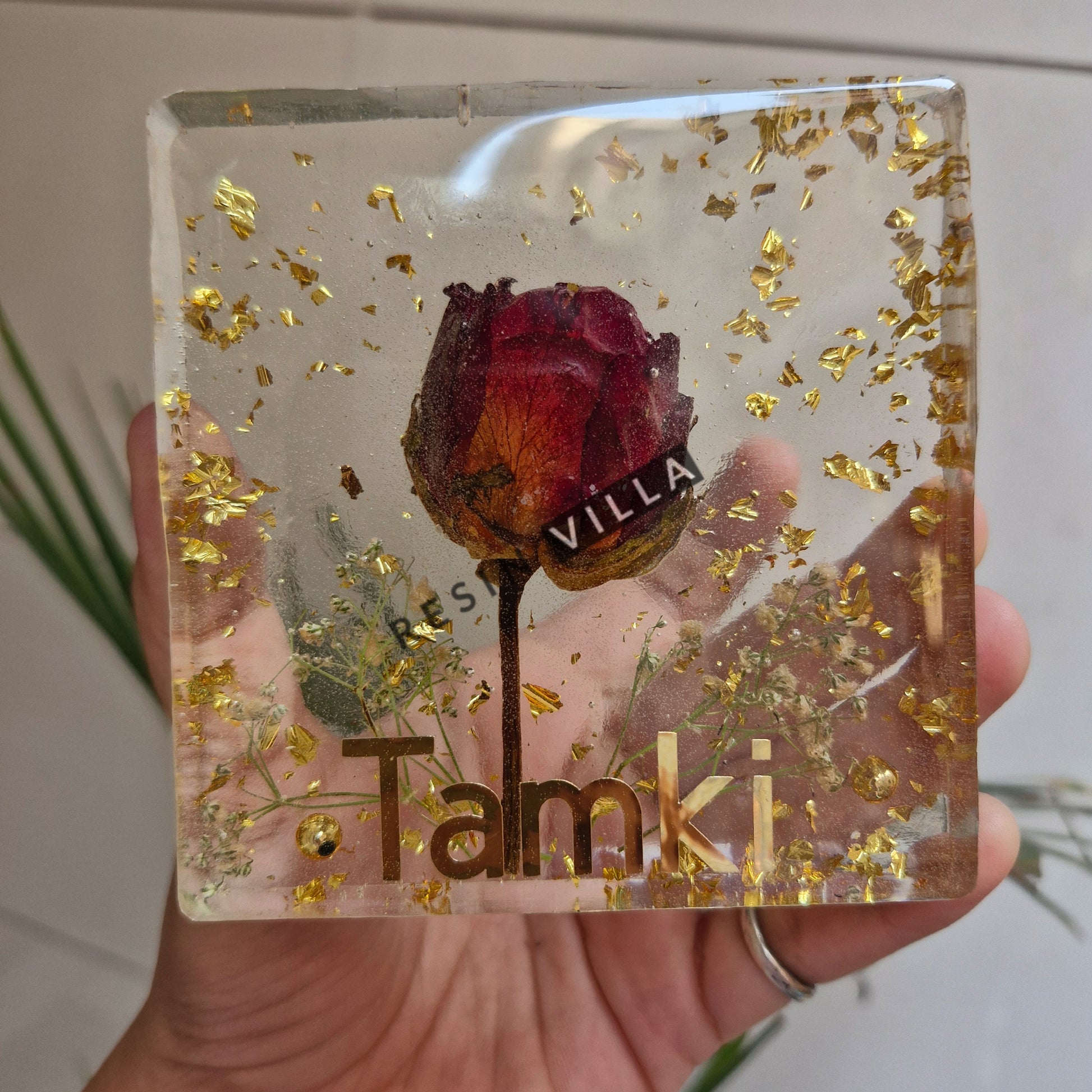 single rose flower preservation resin art frame